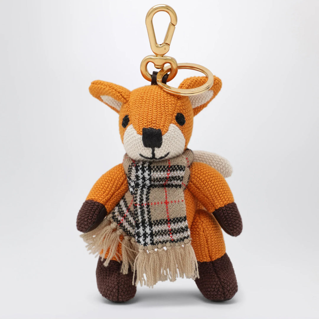 Burberry - Orange fox charm in knitted cotton Brand U