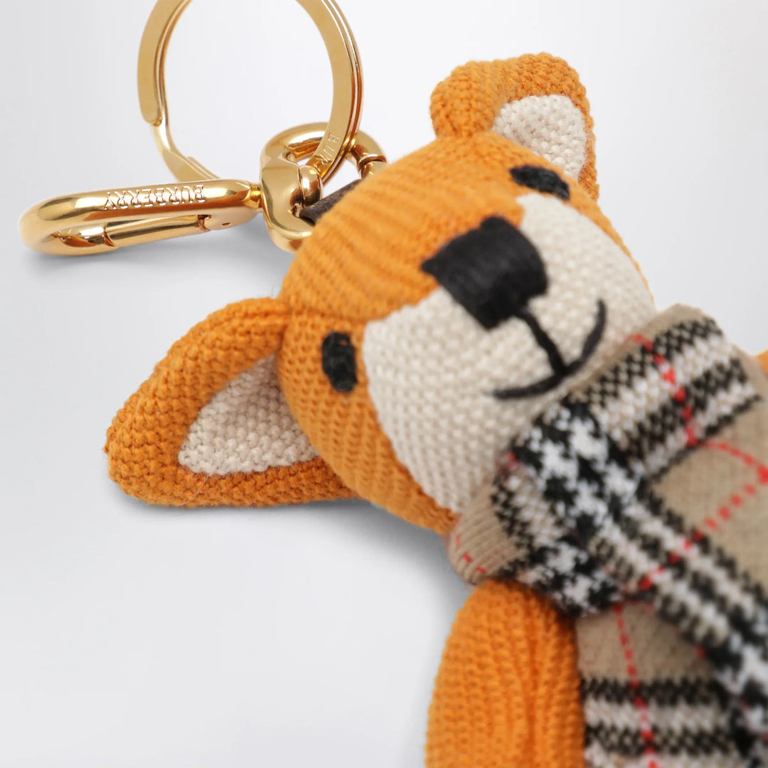 Burberry - Orange fox charm in knitted cotton Brand U