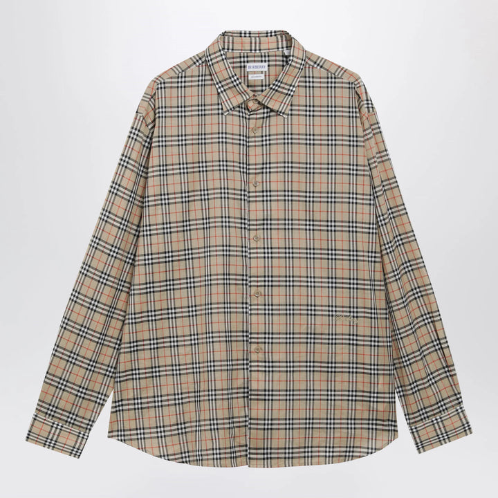 Burberry - Beige Check Cotton Shirt
