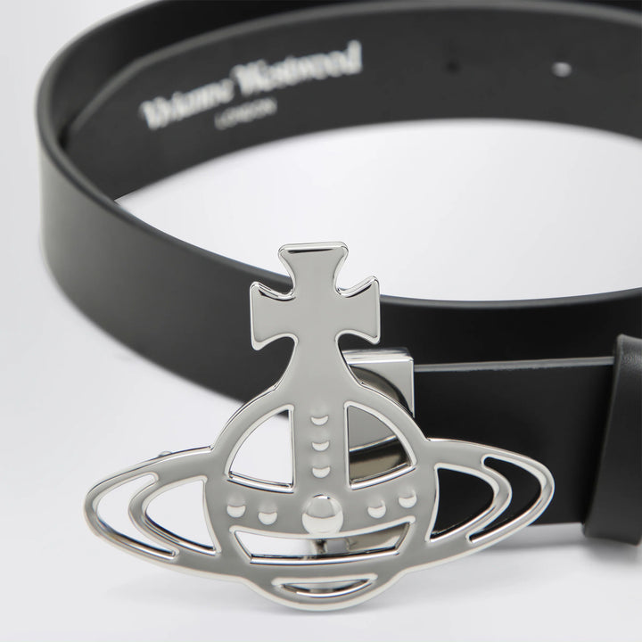 Vivienne Westwood - Leather belt with Orb buckle in black