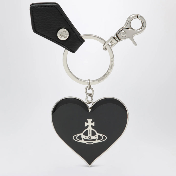 Vivienne Westwood - Mirror Heart Orb heart keyring in iron, black