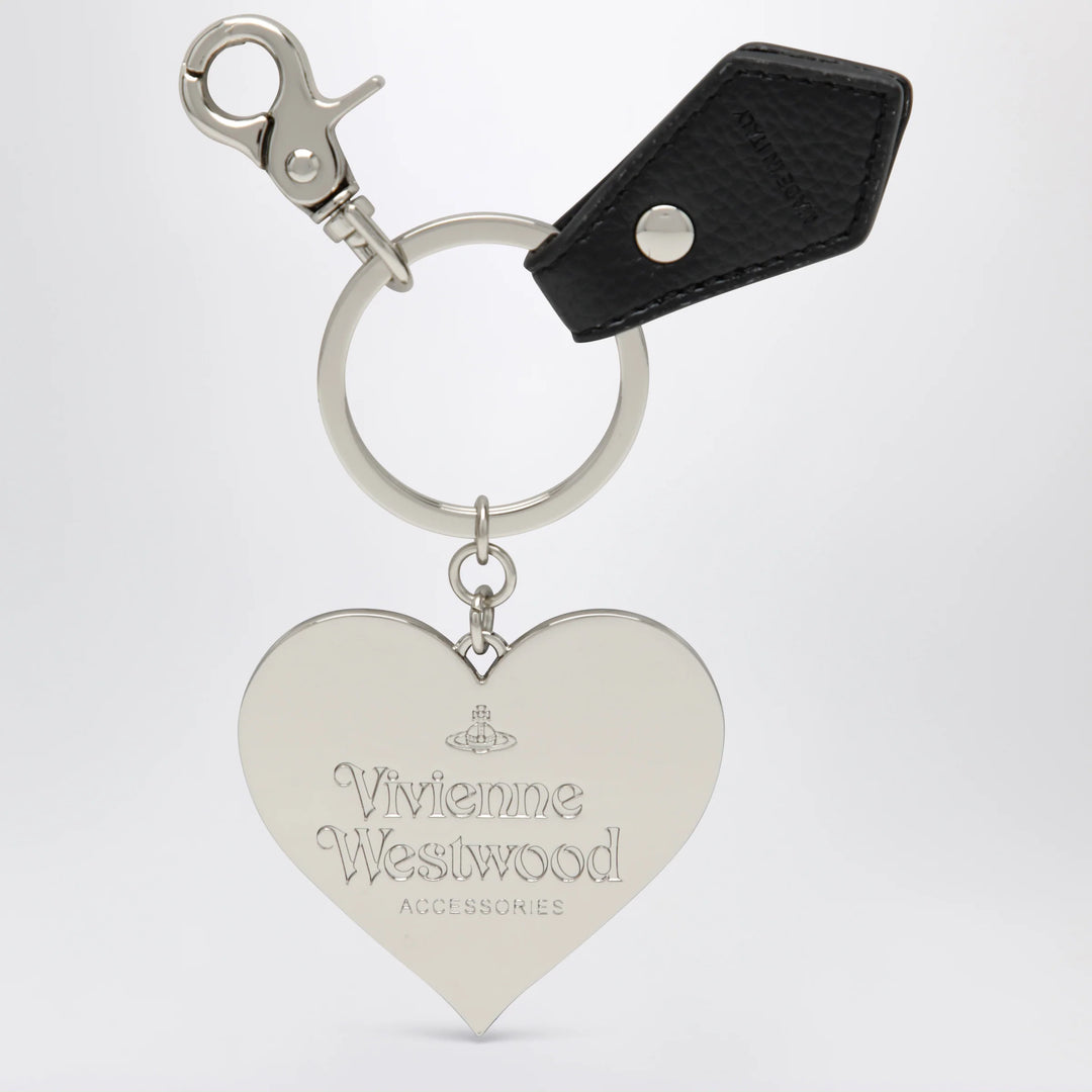 Vivienne Westwood - Mirror Heart Orb heart keyring in iron, black