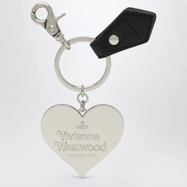 Vivienne Westwood - Mirror Heart Orb heart keyring in iron, black
