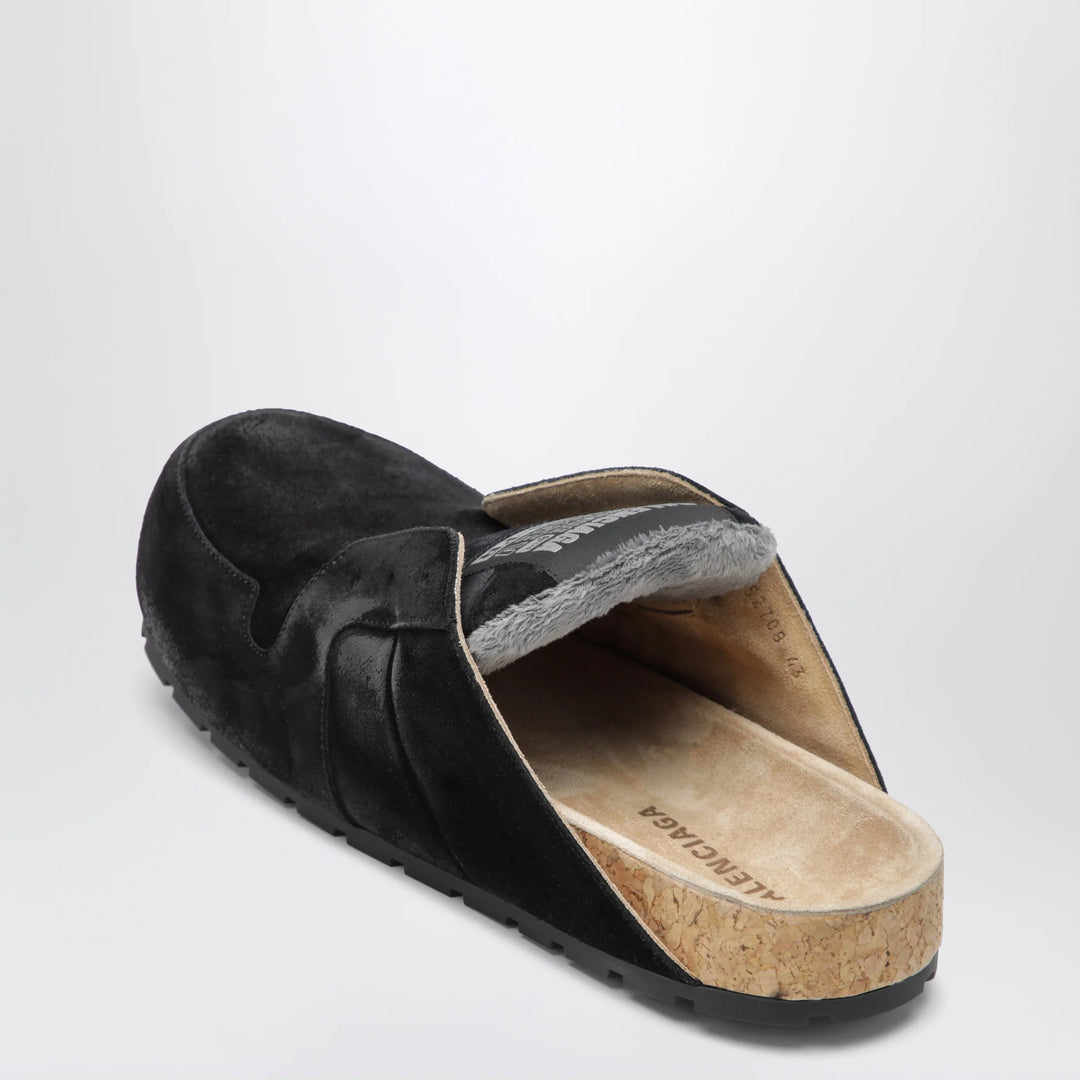 Balenciaga - Dumbo sabot in distressed suede calfskin