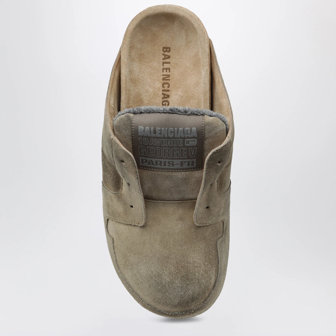 Balenciaga - Dumbo sabot in distressed suede calfskin