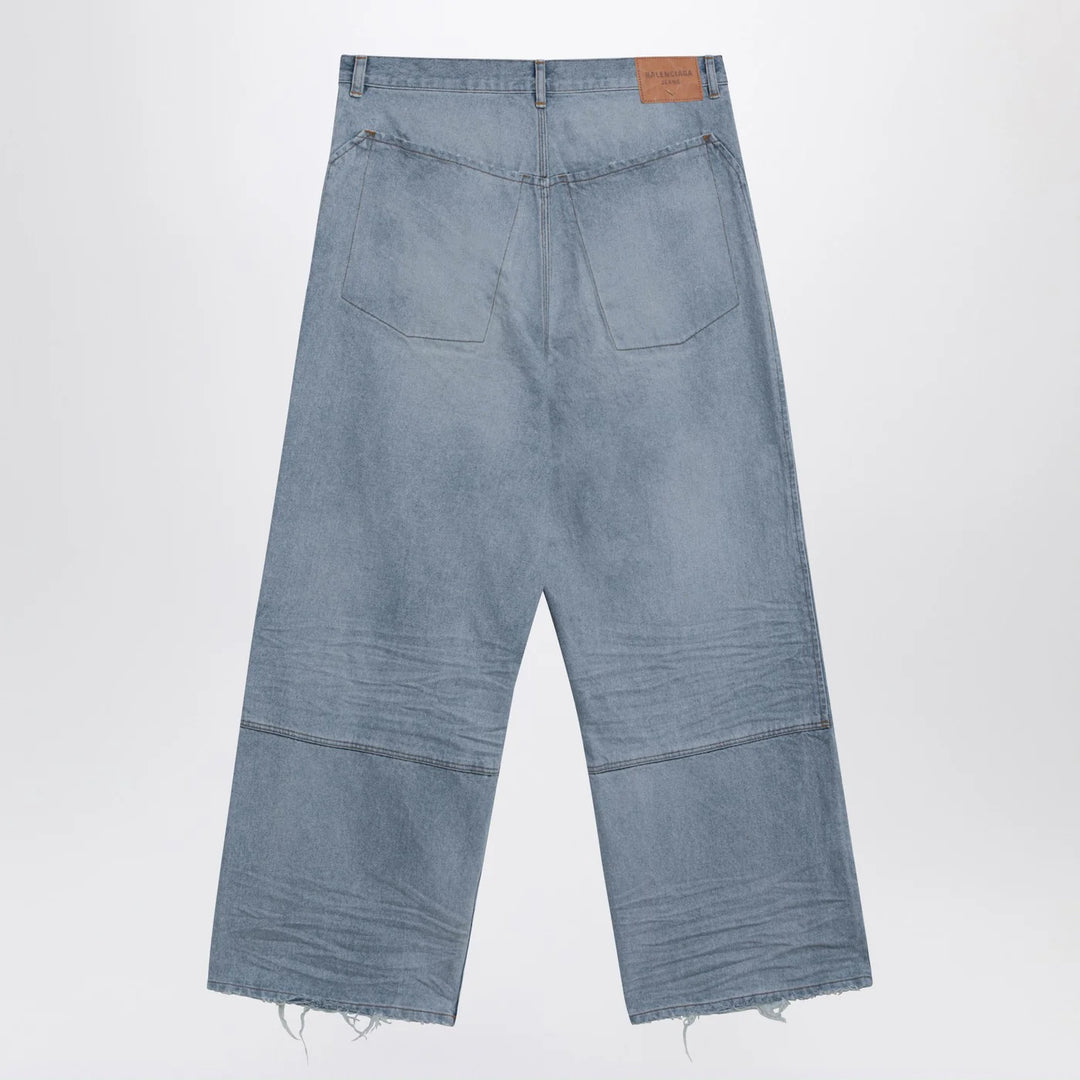 Balenciaga - Light blue baggy jeans with rips