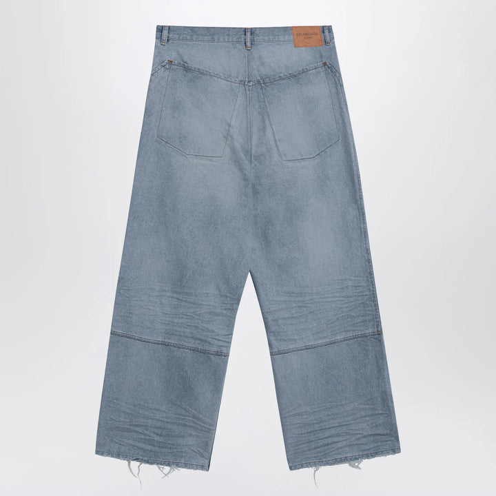 Balenciaga - Light blue baggy jeans with rips