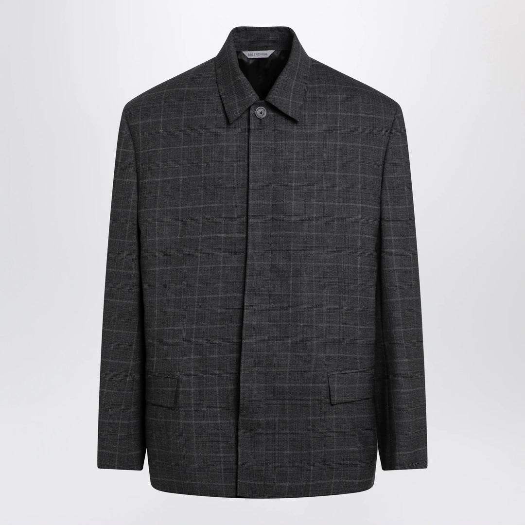 Balenciaga - Grey check wool jacket