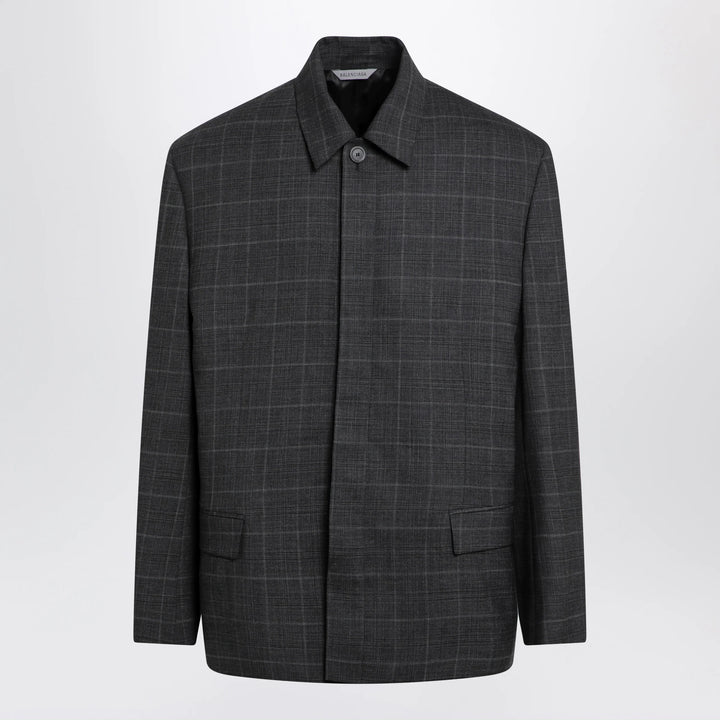 Balenciaga - Grey check wool jacket