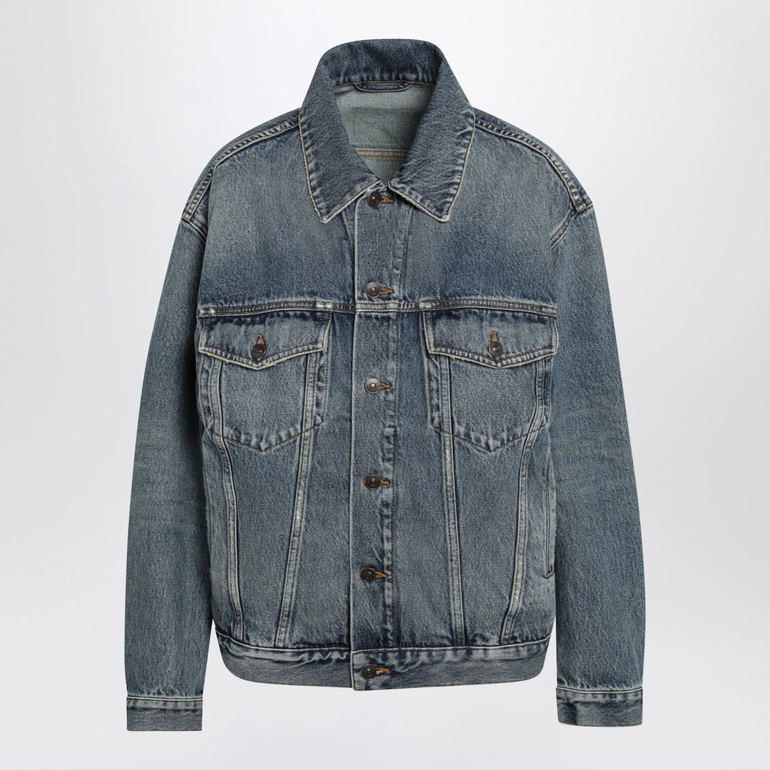 Balenciaga - Kick cotton denim jacket in dirty vintage blue