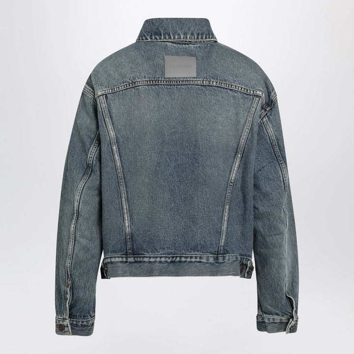 Balenciaga - Kick cotton denim jacket in dirty vintage blue