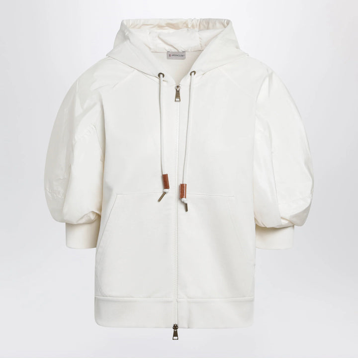 Moncler - White short-sleeve jersey sweatshirt