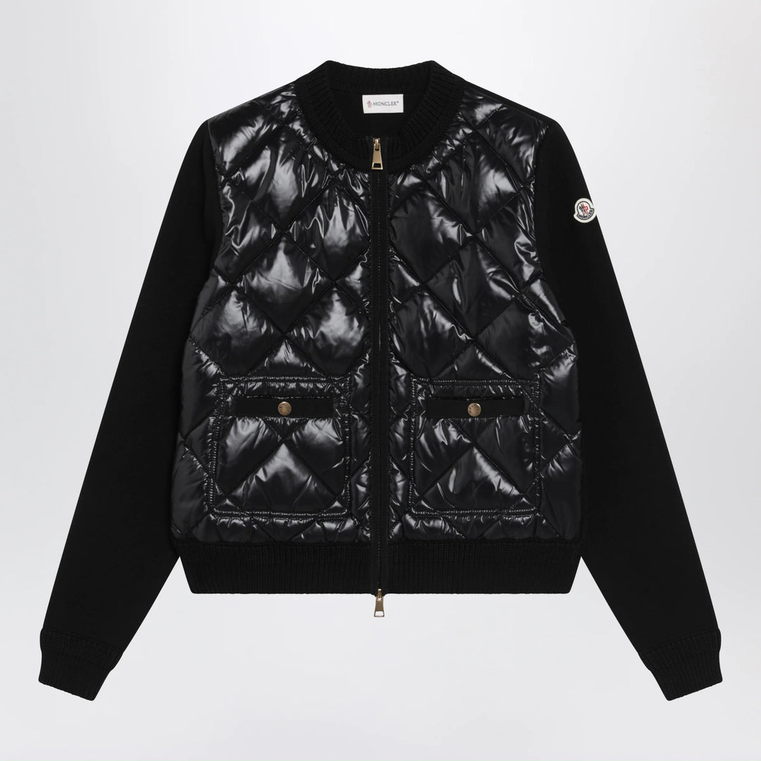 Moncler - Black padded zip-up sweatshirt