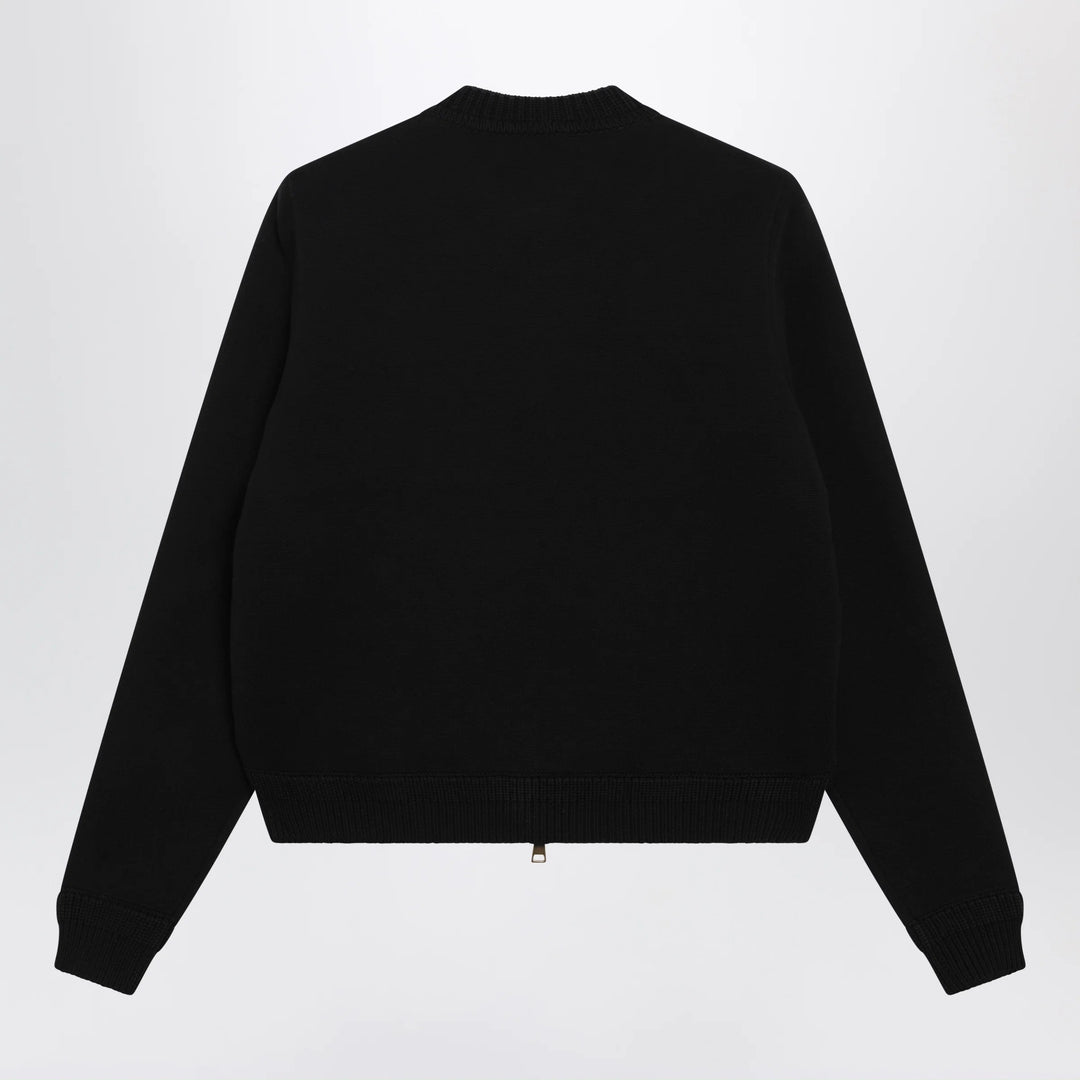 Moncler - Black padded zip-up sweatshirt
