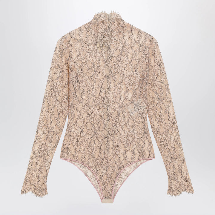 Valentino - Nude rebrodé lace bodysuit