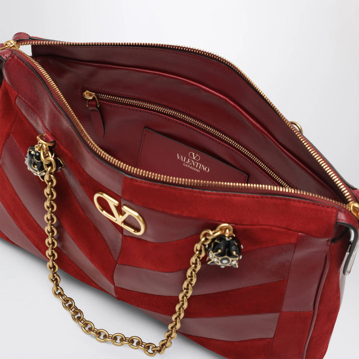 Valentino Garavani - Medium Panthea shoulder bag in suede and nappa leather with Chevron pattern
