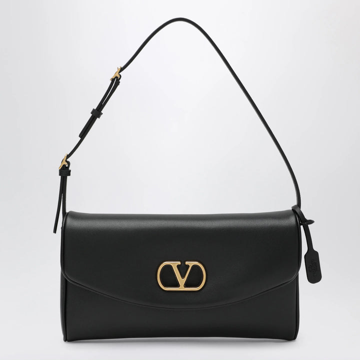 Valentino Garavani - Small black Devain leather shoulder bag