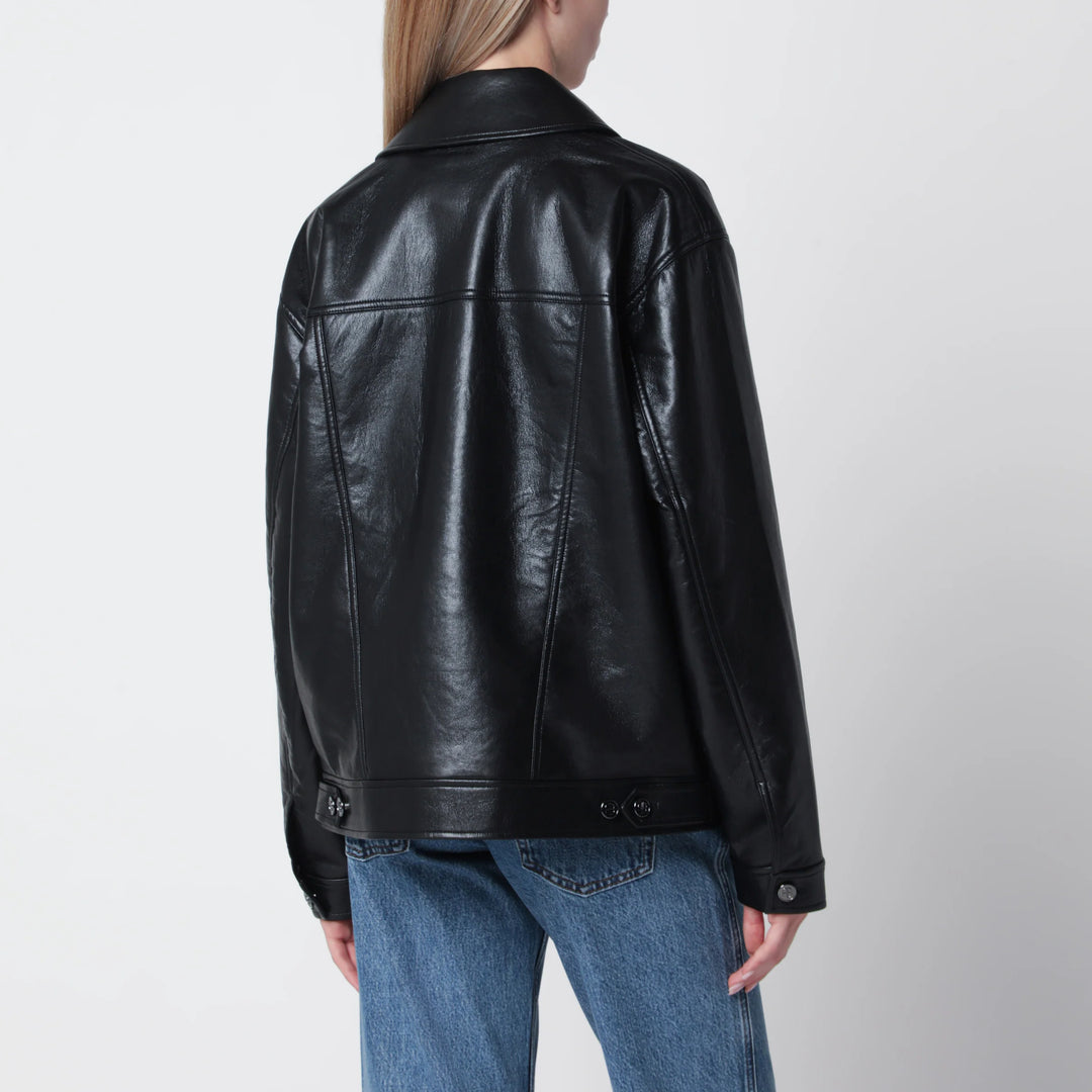 ANINE BING - Black regenerated leather jacket