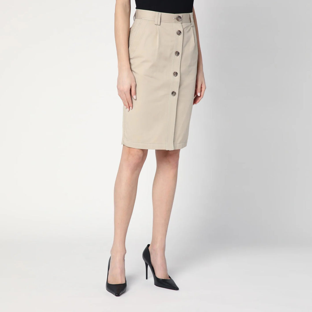 ANINE BING - Beige buttoned pencil skirt