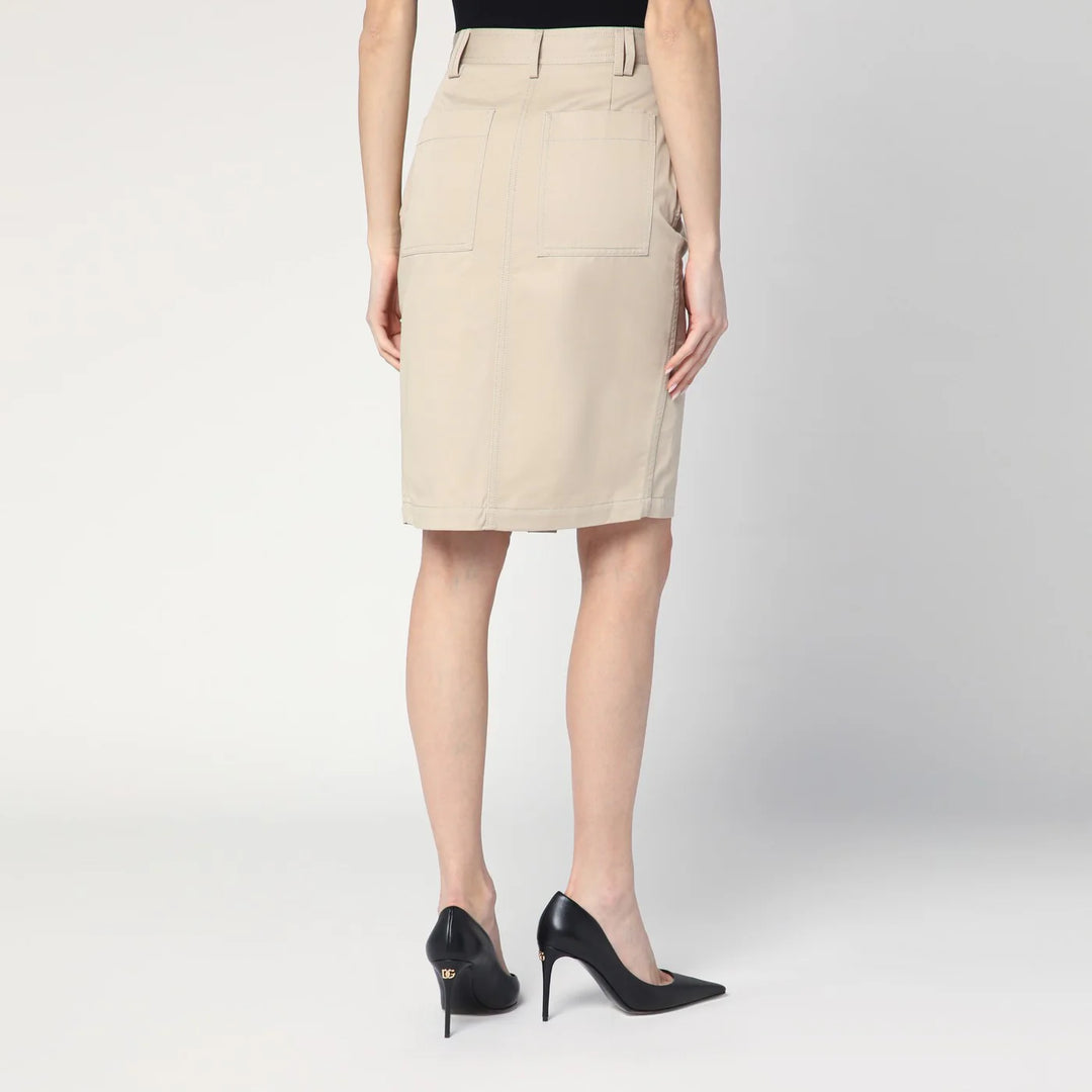 ANINE BING - Beige buttoned pencil skirt