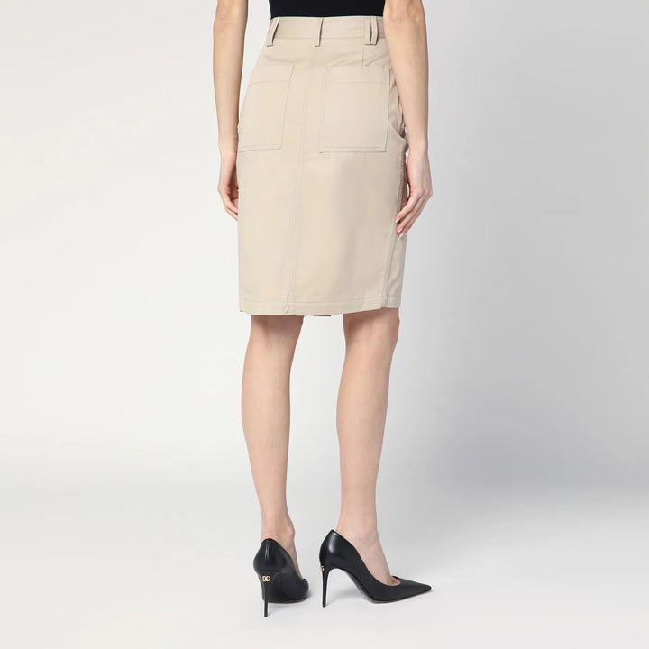 ANINE BING - Beige buttoned pencil skirt
