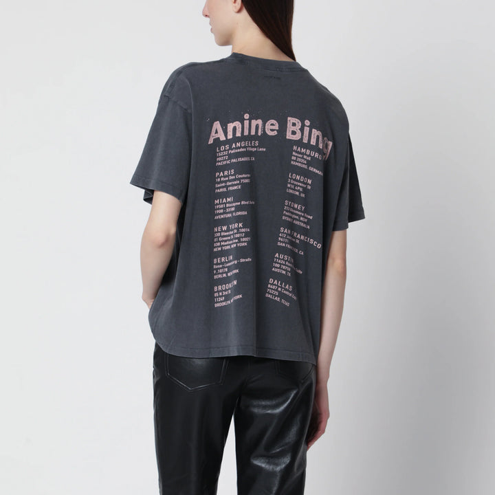 ANINE BING - Cade Tee Smiley graphic cotton T-shirt in Washed Grey