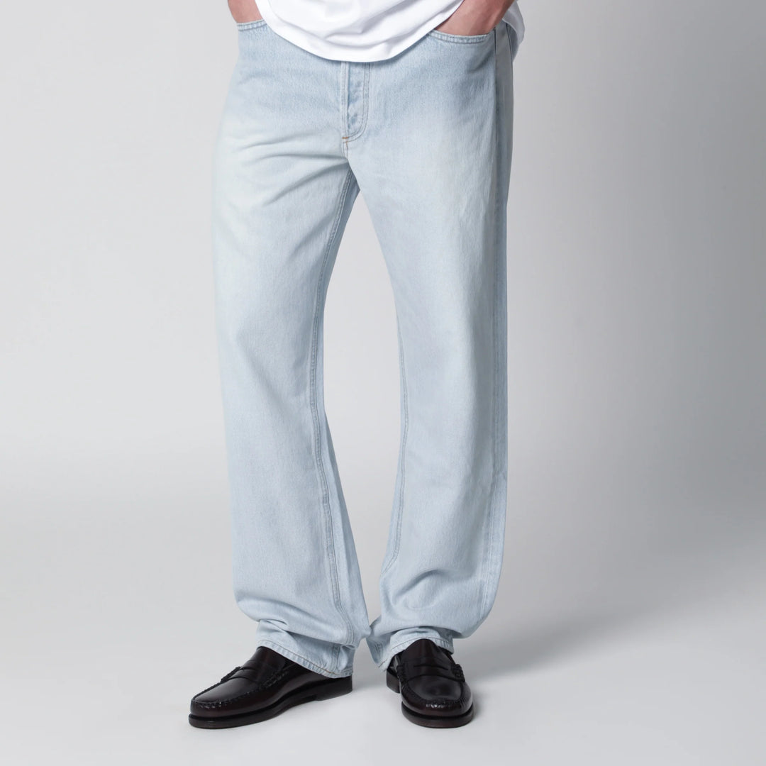 AGOLDE - 90s straight-leg mid-rise jeans in light blue denim