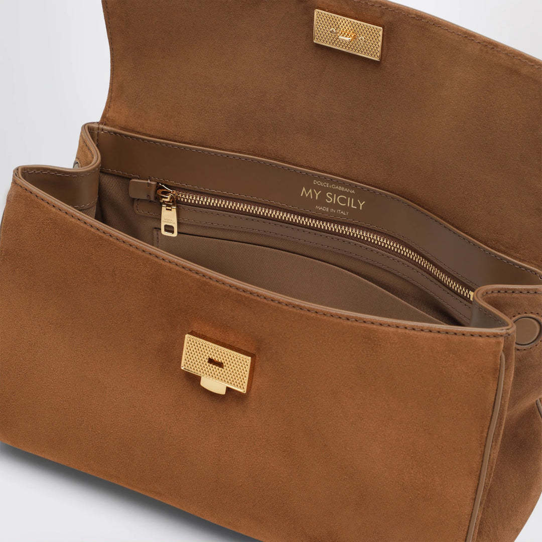 Dolce&amp;Gabbana - Medium My Sicily Bag in Camel Suede Leather