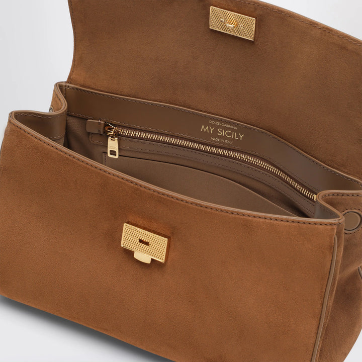 Dolce&amp;Gabbana - Medium My Sicily Bag in Camel Suede Leather