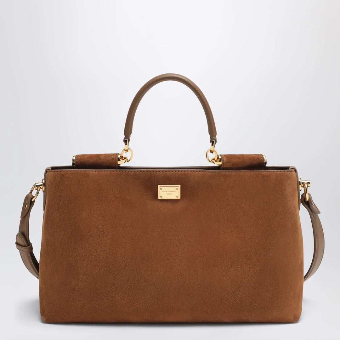 Dolce&amp;Gabbana - Medium Vittoria suede bag in camel