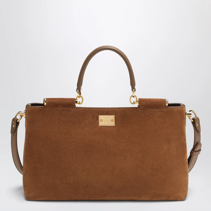 Dolce&amp;Gabbana - Medium Vittoria suede bag in camel