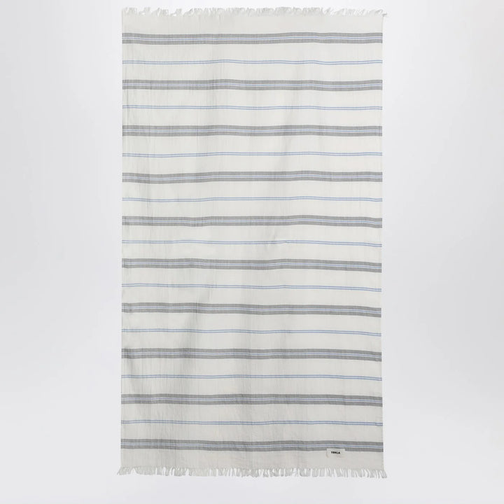 Tekla - White beach towel with striped pattern
