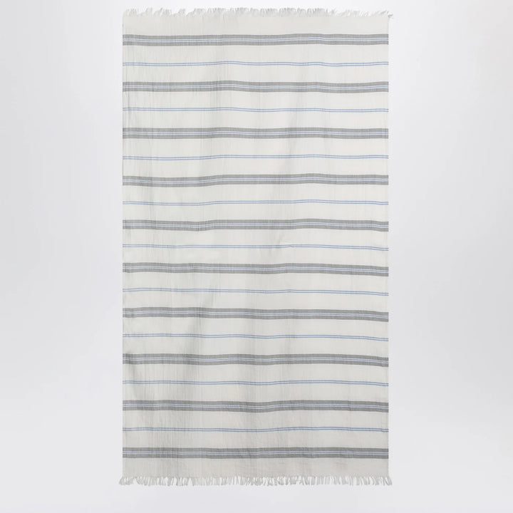 Tekla - White beach towel with striped pattern