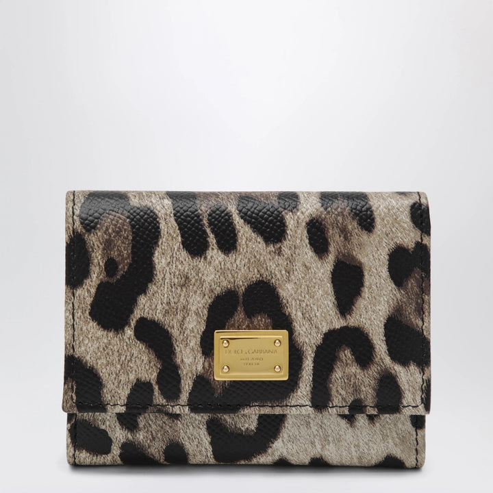 Dolce&amp;Gabbana - Dauphine calfskin wallet with leopard print