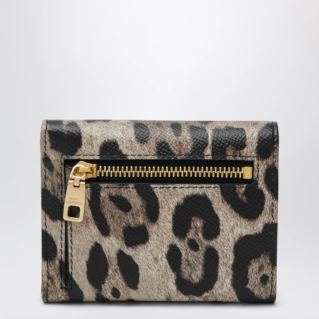 Dolce&amp;Gabbana - Dauphine calfskin wallet with leopard print