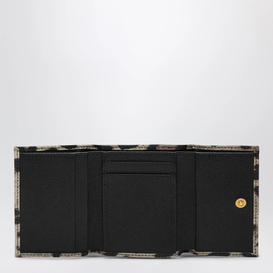 Dolce&amp;Gabbana - Dauphine calfskin wallet with leopard print