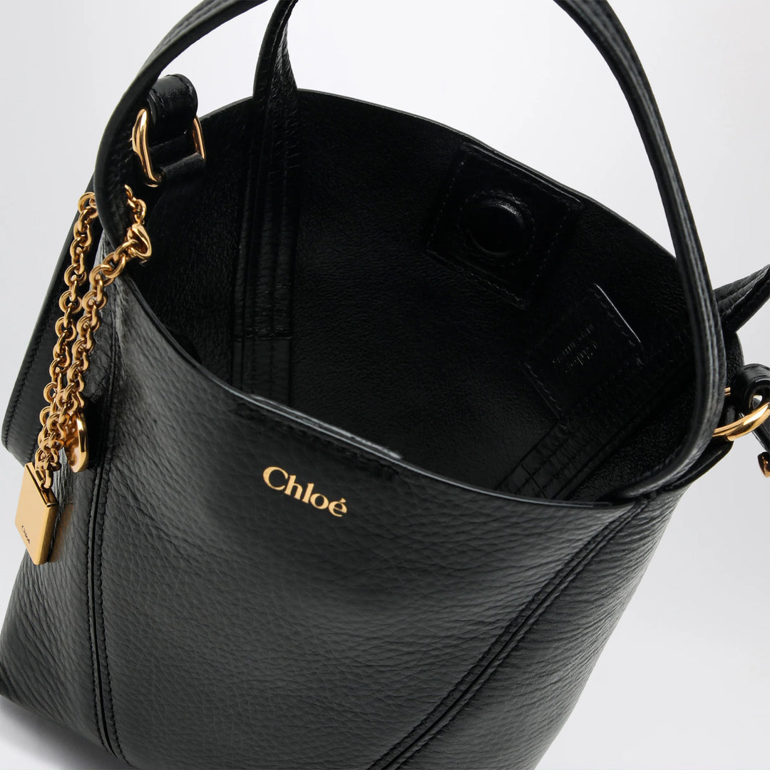 Chloé - Small Spin black leather tote bag