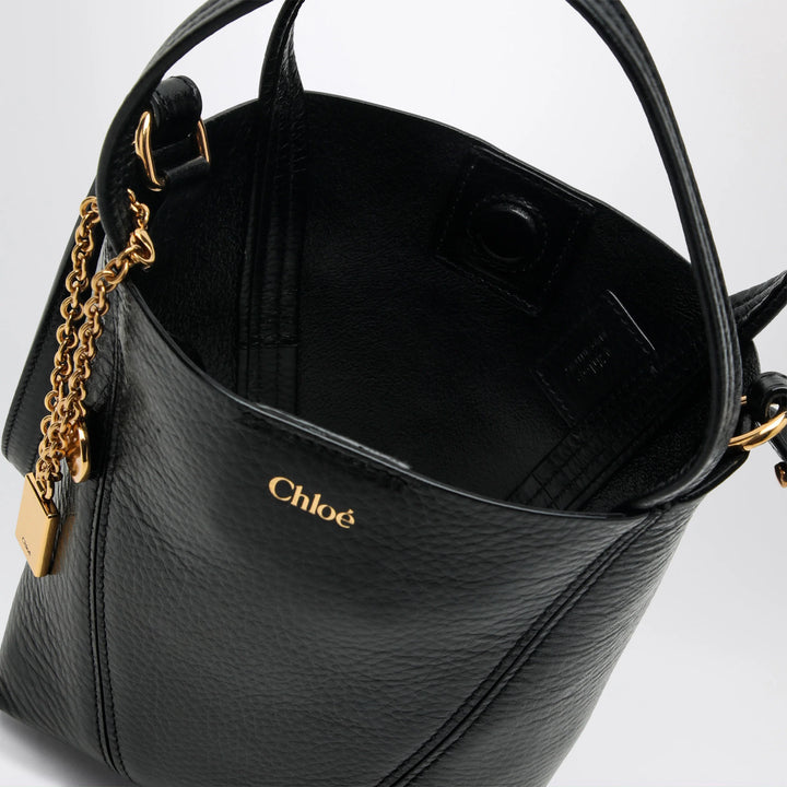 Chloé - Small Spin black leather tote bag