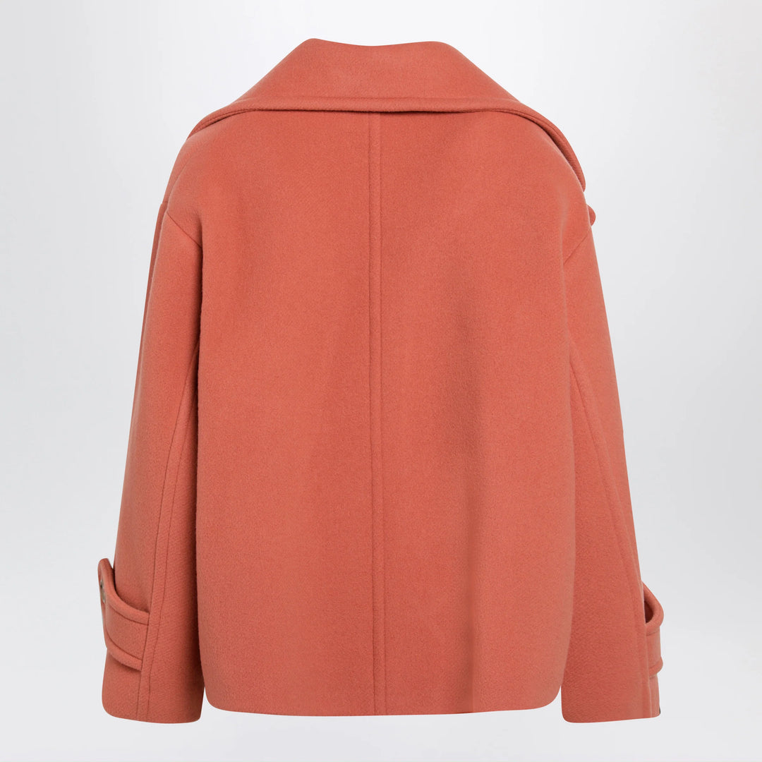 Chloé - Cedar pink double-breasted short wool coat