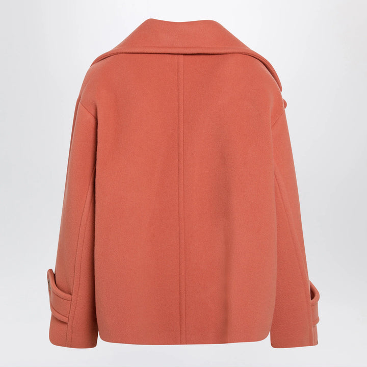 Chloé - Cedar pink double-breasted short wool coat