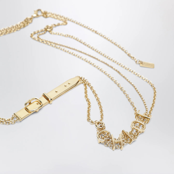 Chloé - Gold-tone belt with logo lettering