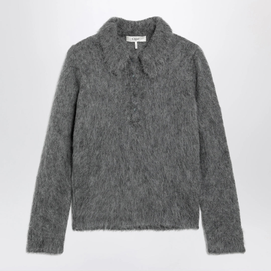 Chloé - Smoke grey alpaca-blend cardigan