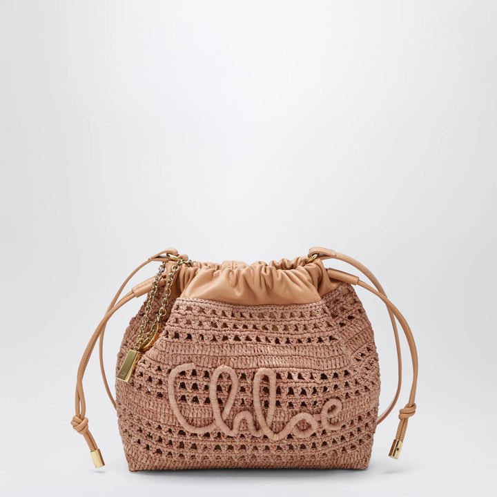 Chloé - Mini Summer Banana drawstring raffia bag in beige