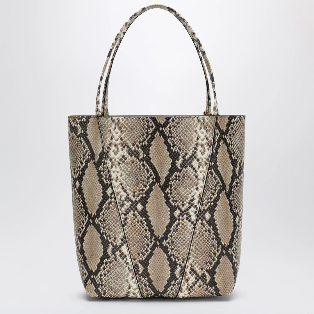 Chloé - Large Chloé Spin tote bag in python-effect leather