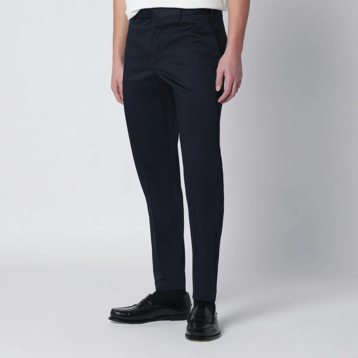 PT Torino - Blue cotton-blend trousers