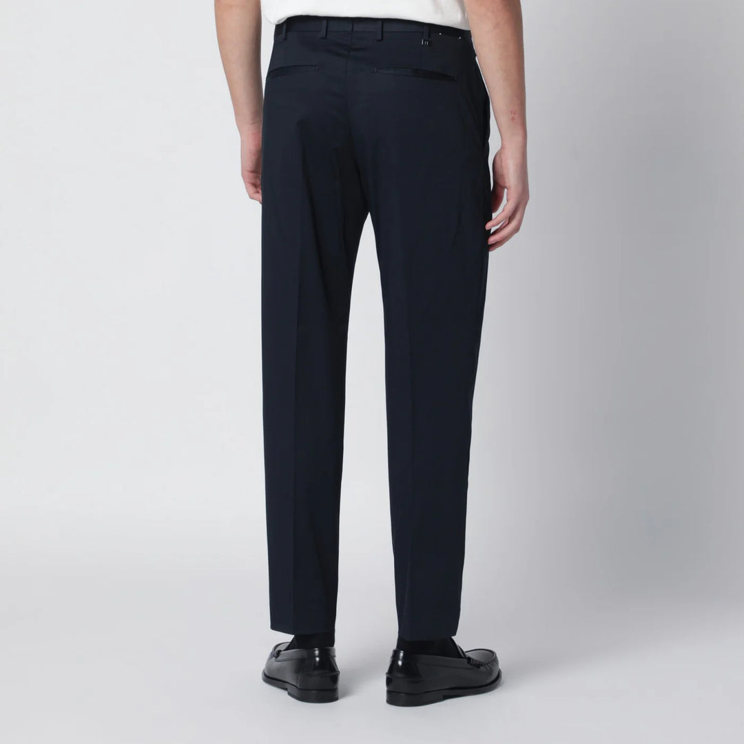 PT Torino - Blue cotton-blend trousers