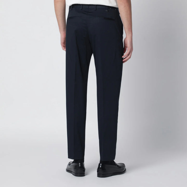 PT Torino - Blue cotton-blend trousers