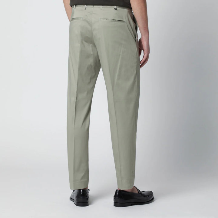 PT Torino - Sage green cotton-blend trousers
