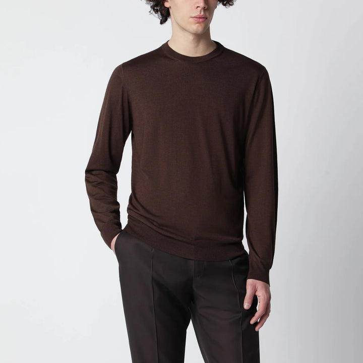 Drumohr - Chocolate brown wool sweater