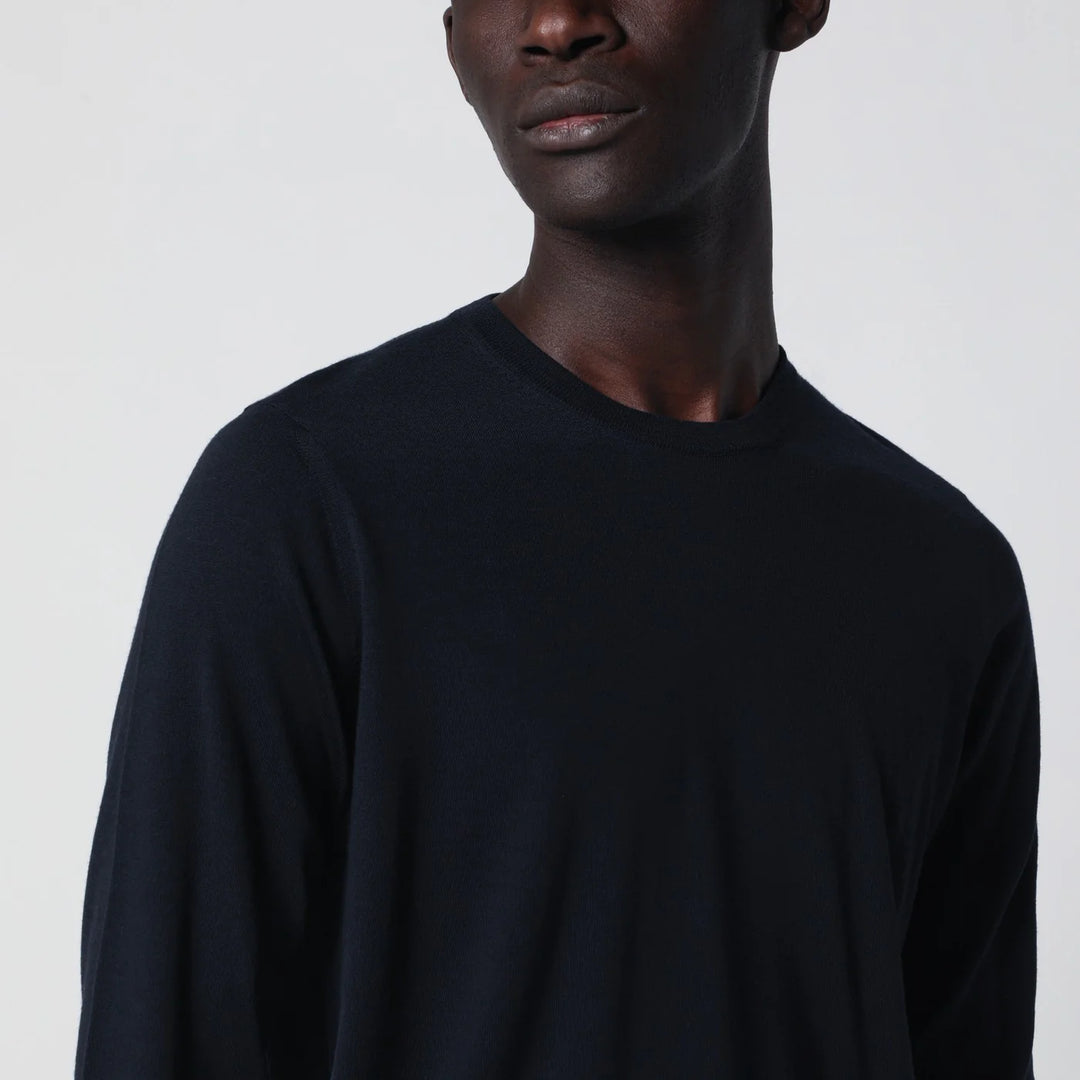 Drumohr - Navy blue wool crew-neck sweater
